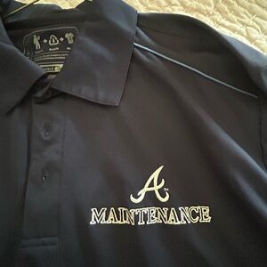 Atlanta Braves Maintenance navy Polo Shirt men’s size XL